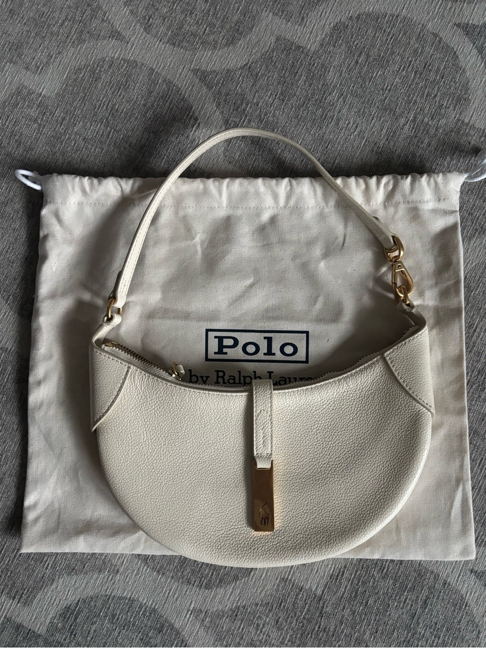 Ralph Lauren Polo calfskin leather ID Bag Ivory